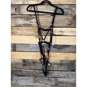 Bluebella Simone Open Harness Bodysuit, Medium, Black/Gold